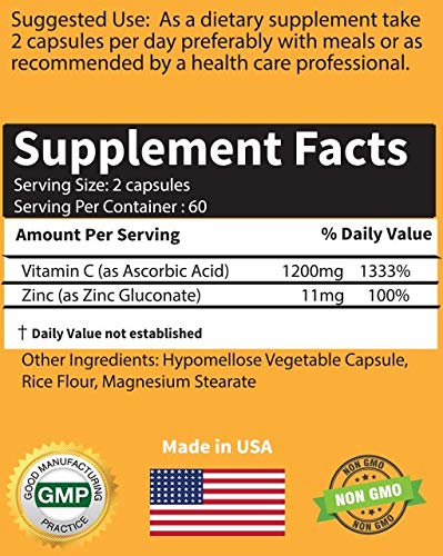 RaeSun Botanics High Dose Vitamin C & Zinc