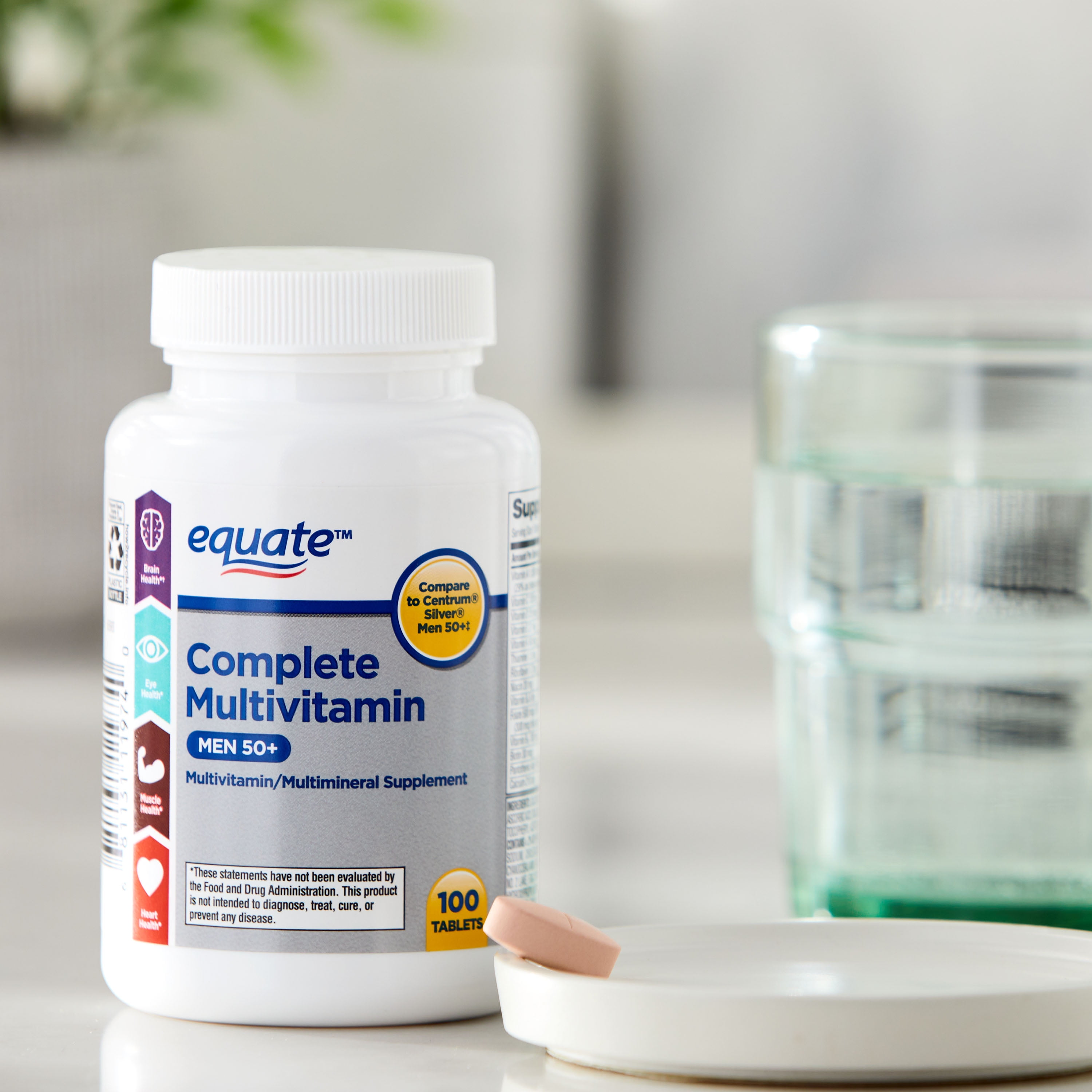 Equate Men's 50+ Complete Multivitamin Tablets, 100 Count
