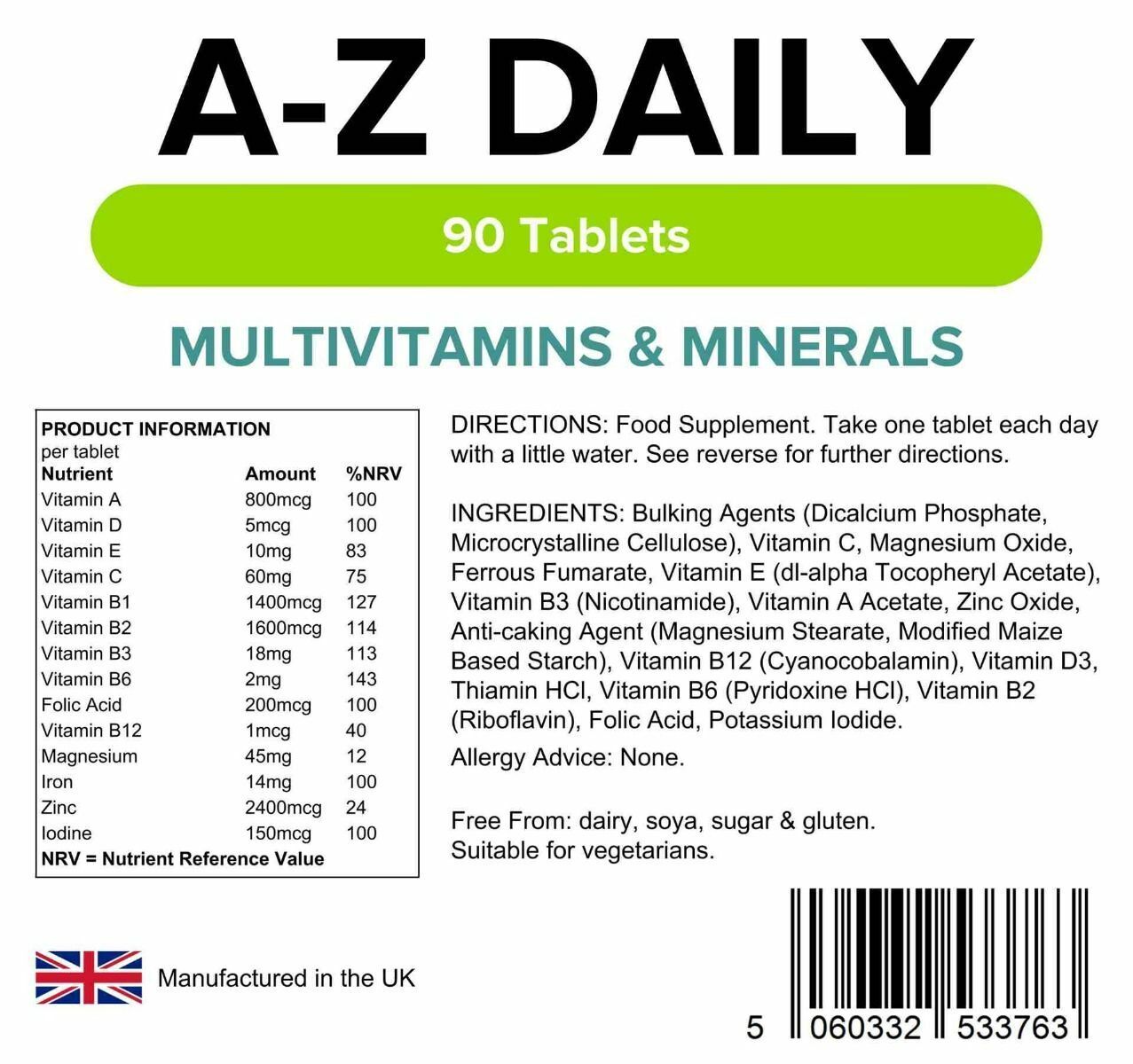 Lindens A-Z One A Day Multivitamins 90 Tablets