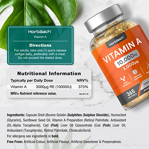High Strength Vitamin A 10,000 IU Softgels