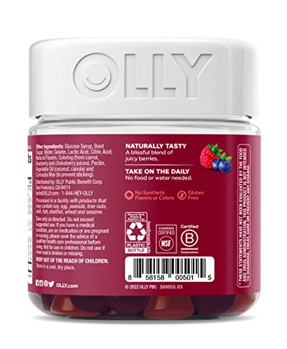 OLLY Women's Multivitamin Gummies, Berry Flavor, 90 Ct