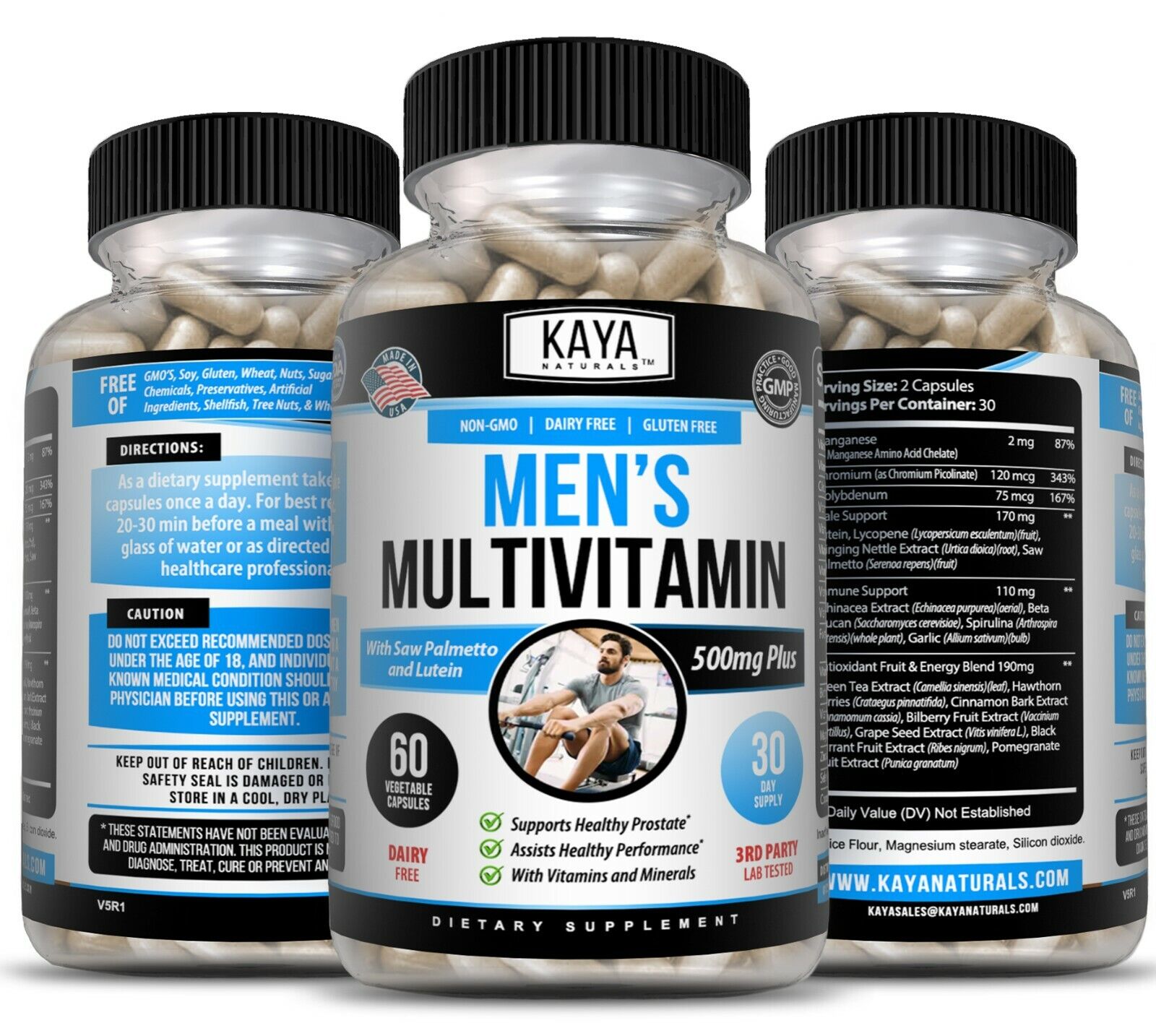 Men's Daily Multivitamin with Prostate Support - 60 Capsules