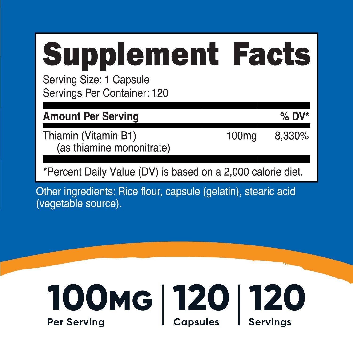 Nutricost Vitamin B1 Thiamin 100mg, 120 Capsules