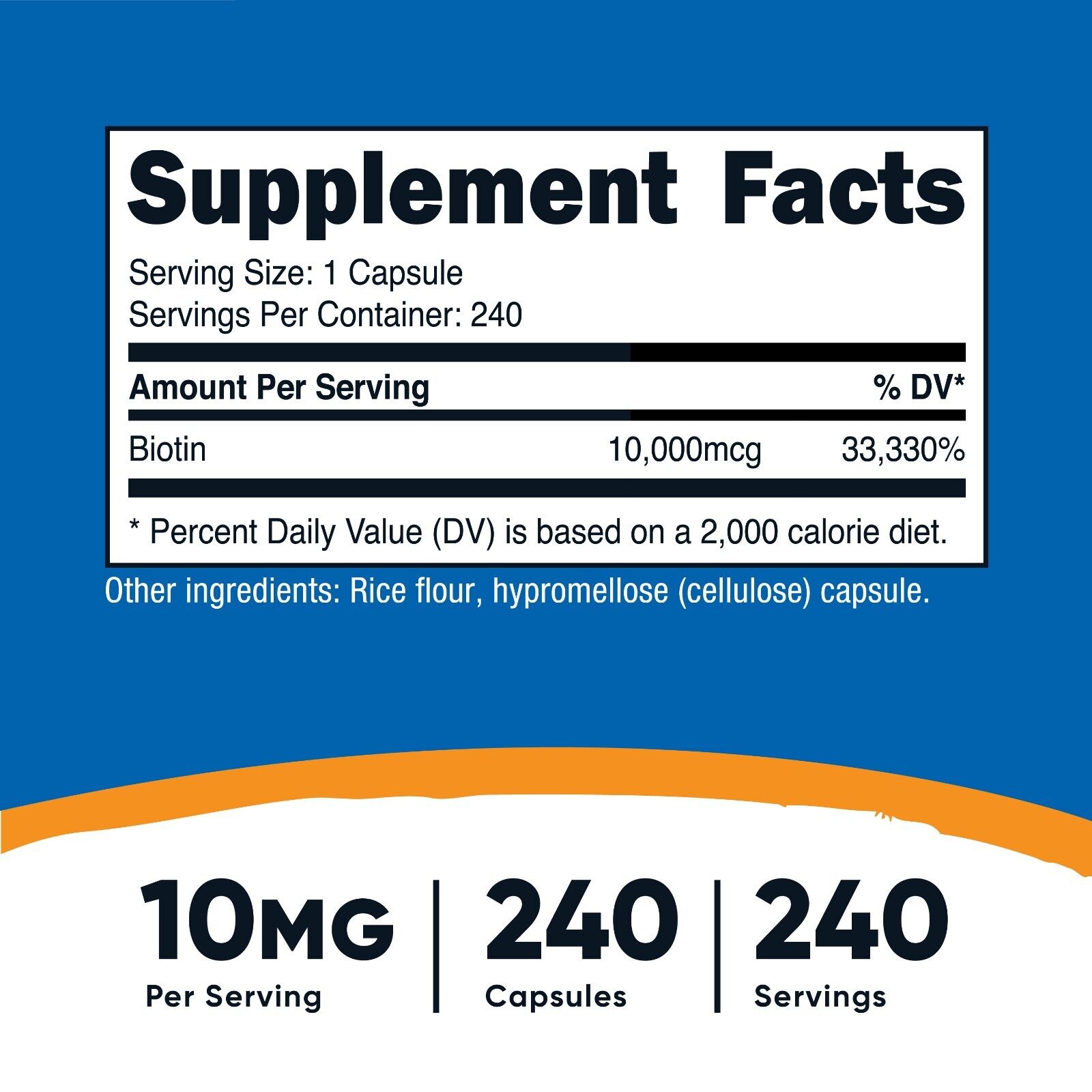 Nutricost Biotin B7 10,000mcg 240 Capsules