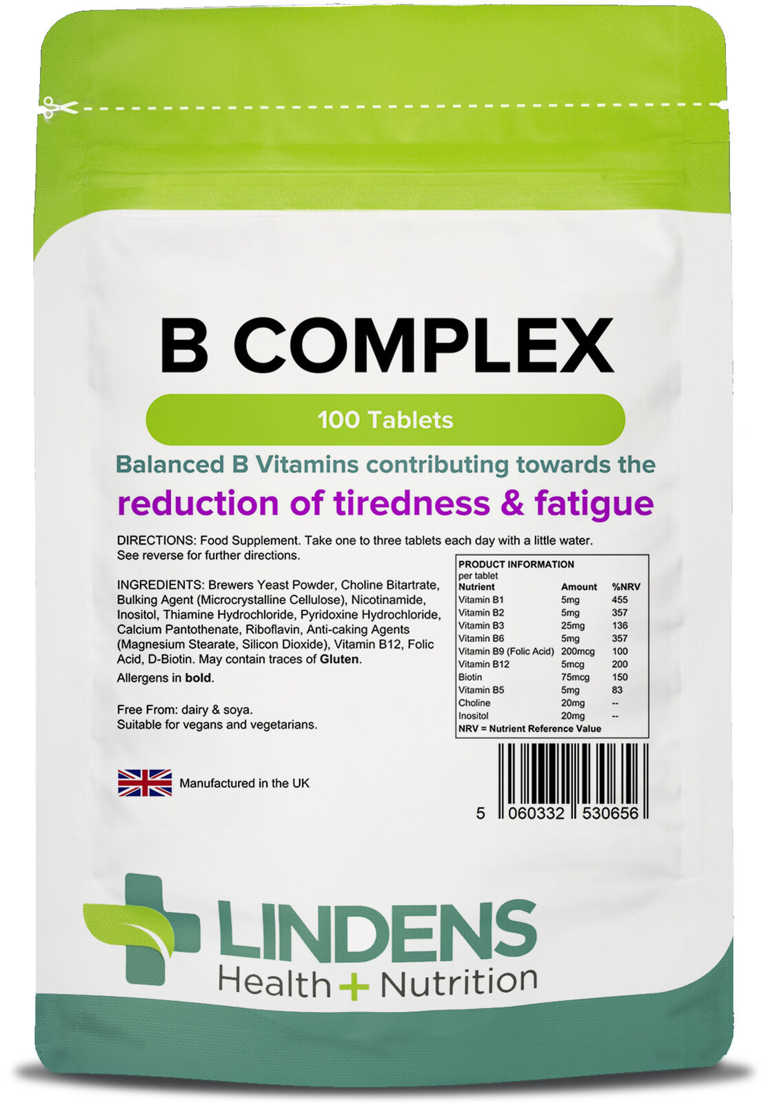 Vitamin B Complex - All Nine B Vitamins, 100 Tablets