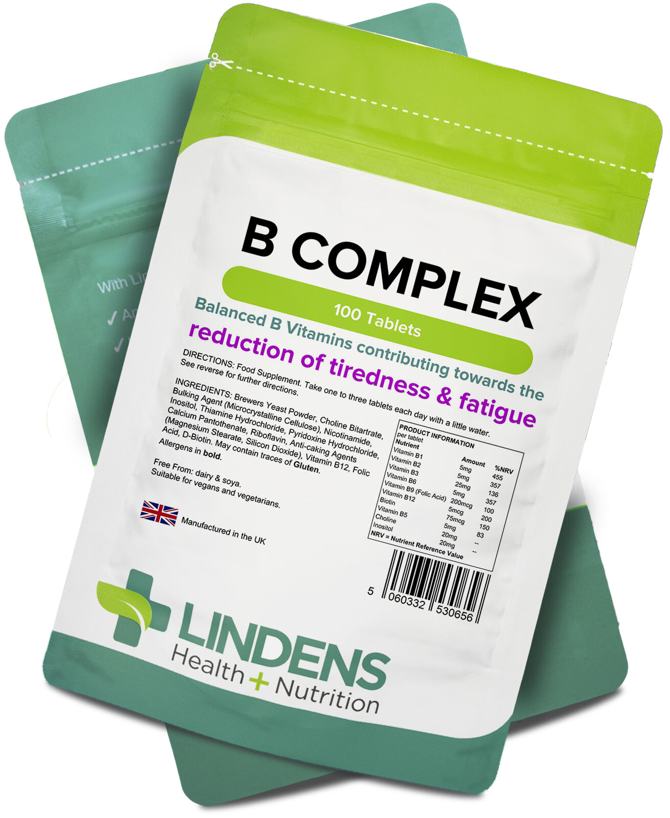 Vitamin B Complex - All Nine B Vitamins, 100 Tablets