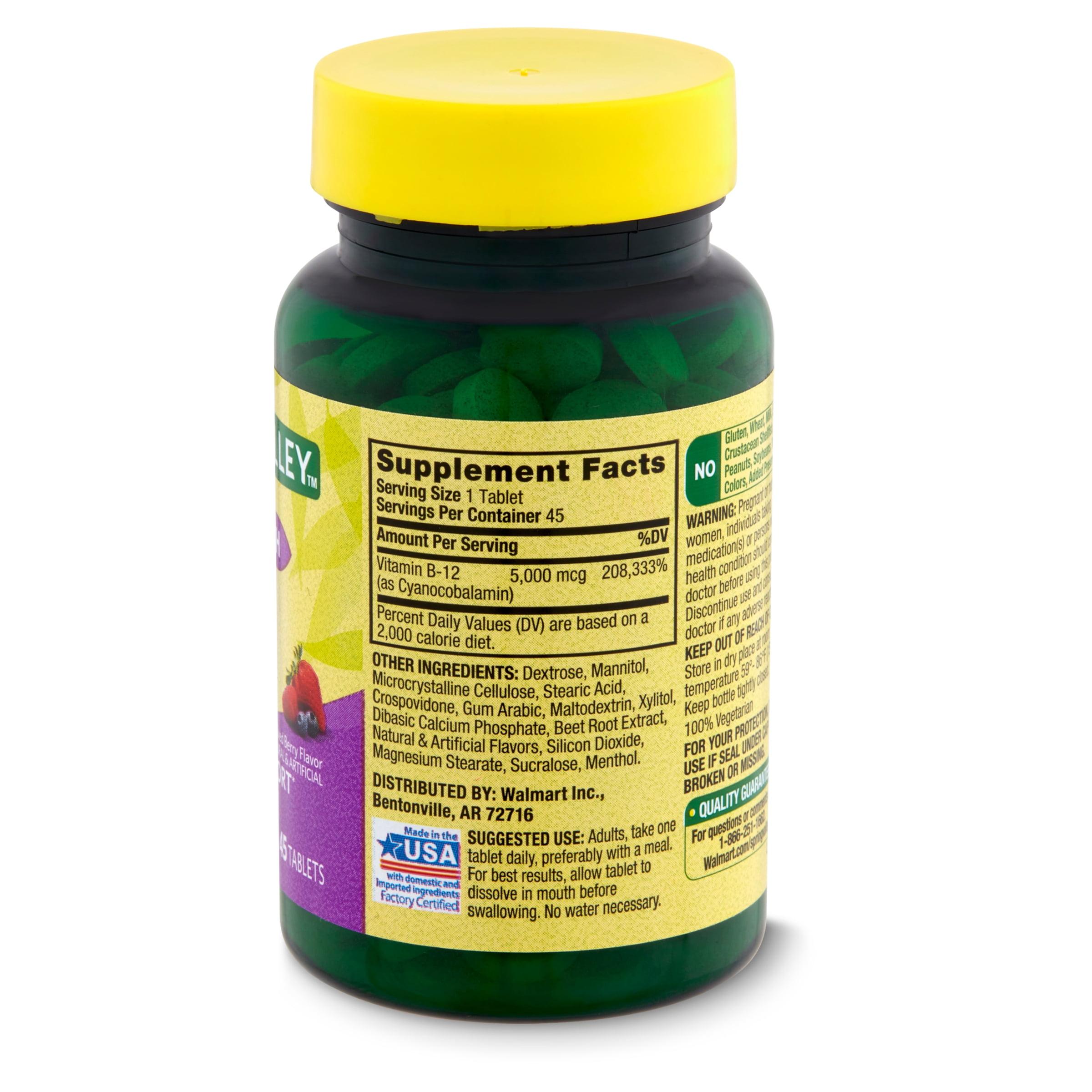 Spring Valley Extra Strength B12 Melt Away Tablets