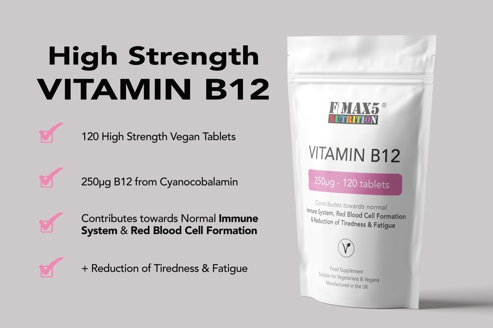 Vitamin B12 250µg - Energy and Immune Booster