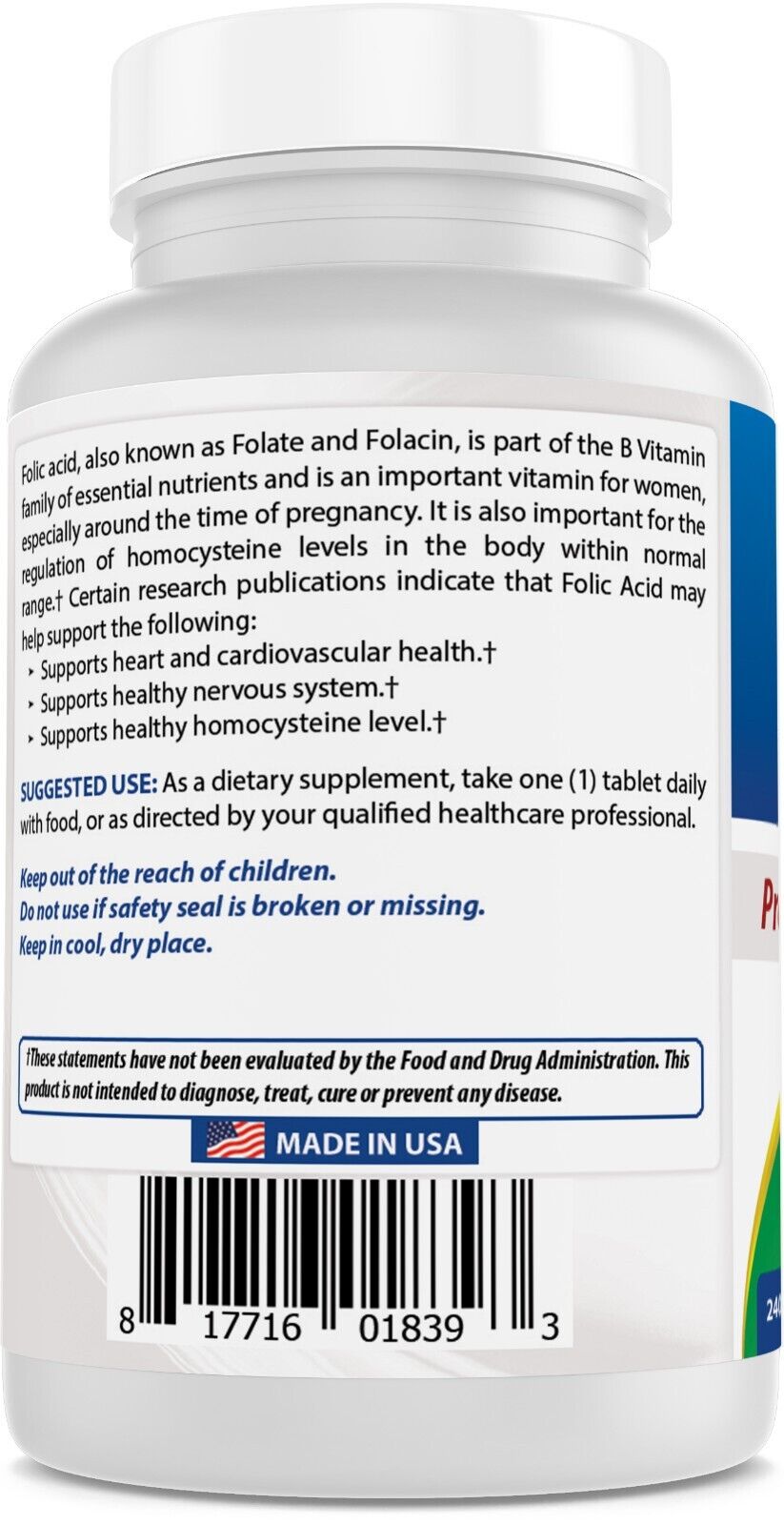 Best Naturals Folic Acid 1000 mcg, 240 Tablets