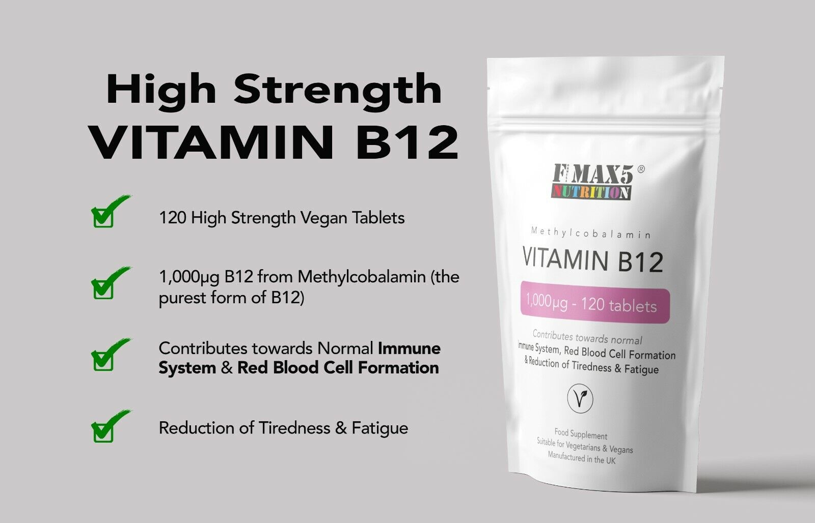 Vitamin B12 Methylcobalamin 1000mcg - Energy Boost