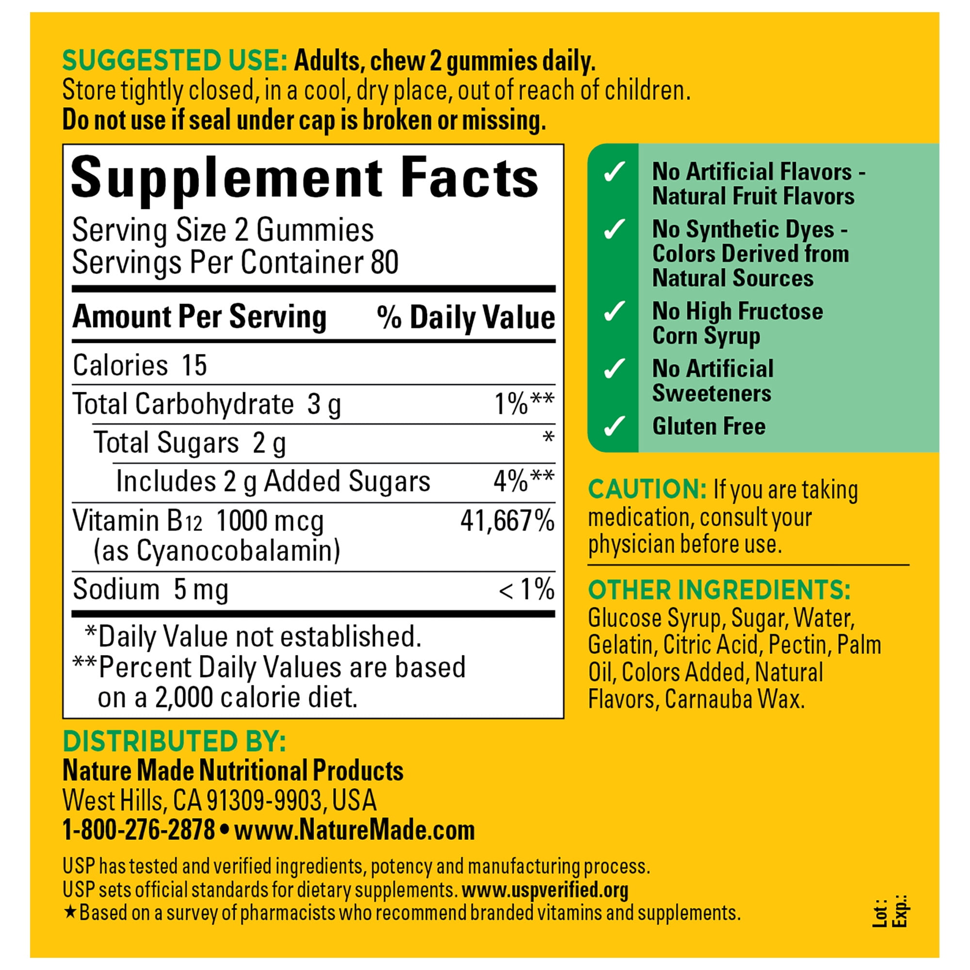 Nature Made Energy B12 Gummies 1000 mcg, 160 Count
