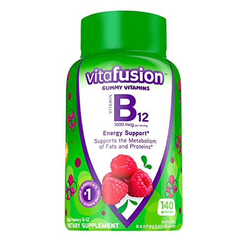 Vitafusion B12 Gummies for Energy Support, Raspberry