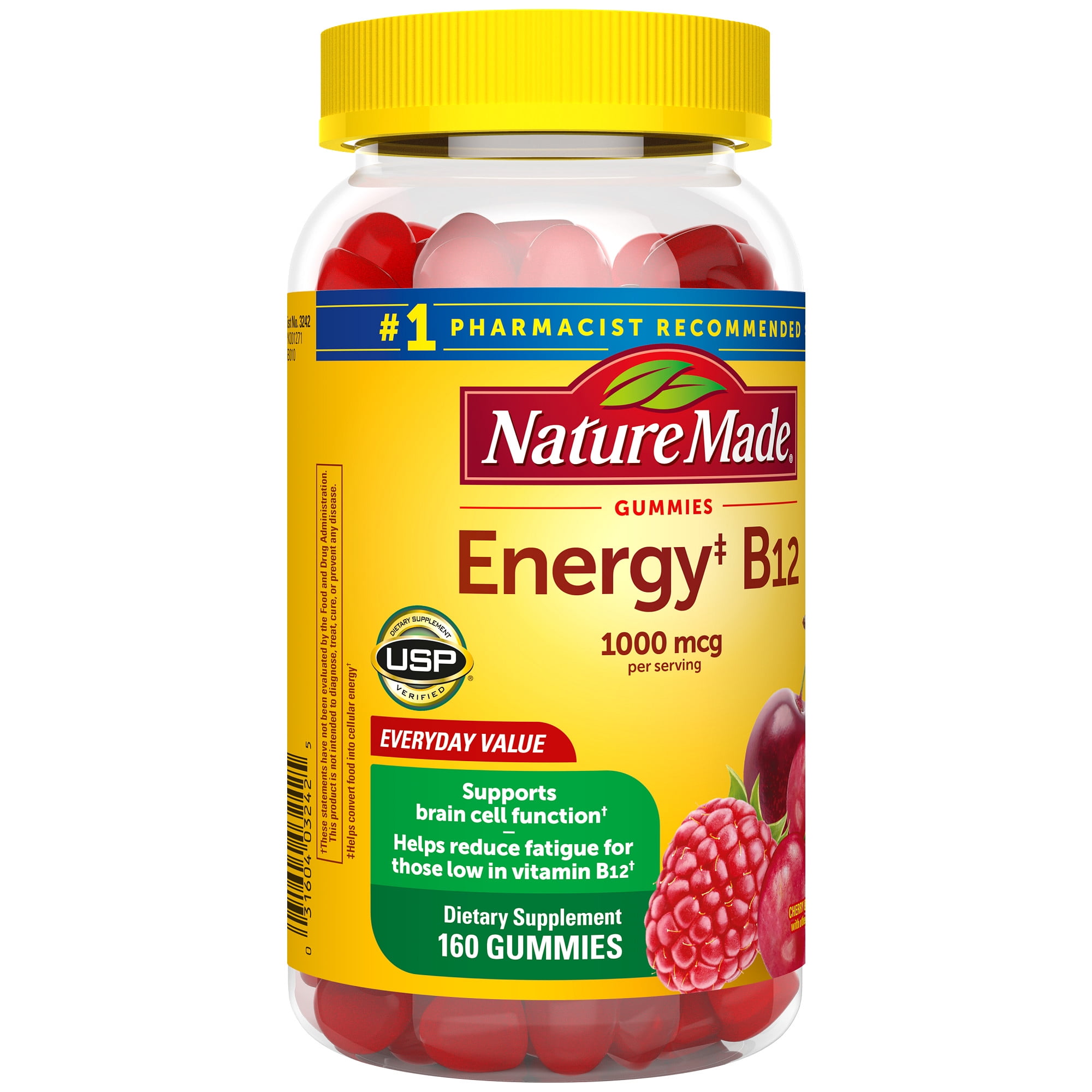 Nature Made Energy B12 Gummies 1000 mcg, 160 Count