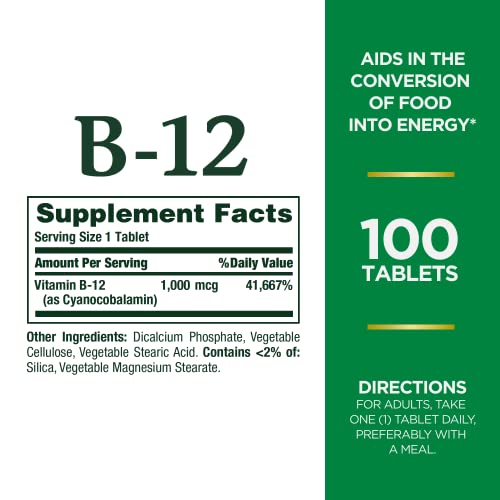 Nature's Bounty Vitamin B12 1000mcg for Energy