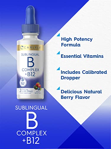 Carlyle Sublingual B Complex with B12, Berry Flavor