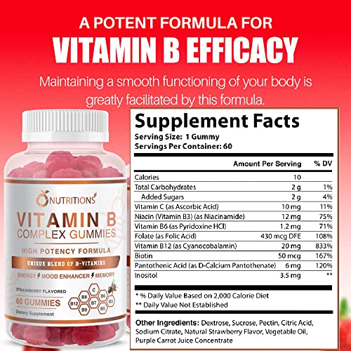O NUTRITIONS Vegan B Complex Gummies for Energy