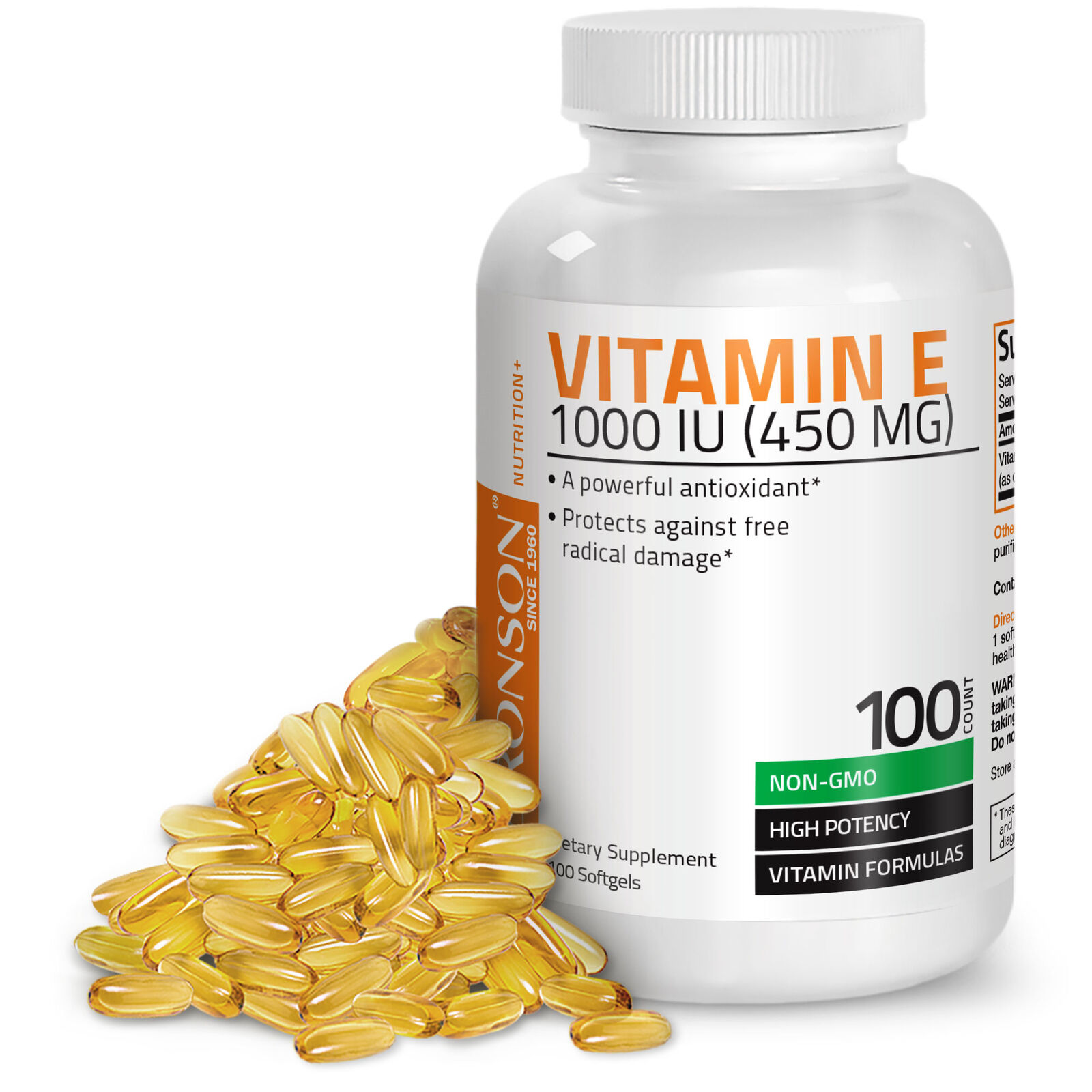 Bronson Non-GMO Vitamin E 1000 IU Softgels