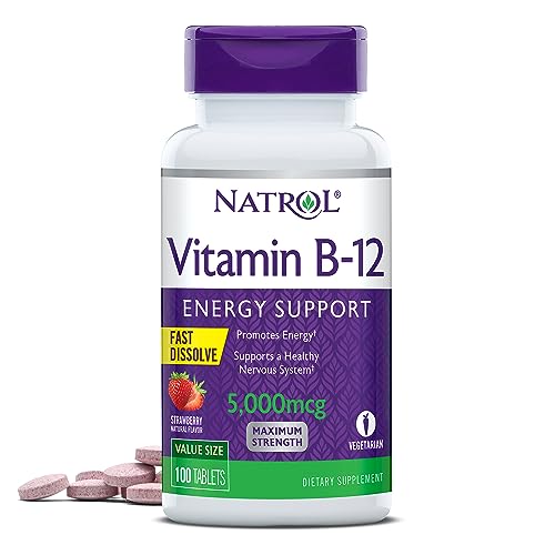 Natrol Vitamin B-12 Fast Dissolve Strawberry 5,000 mcg