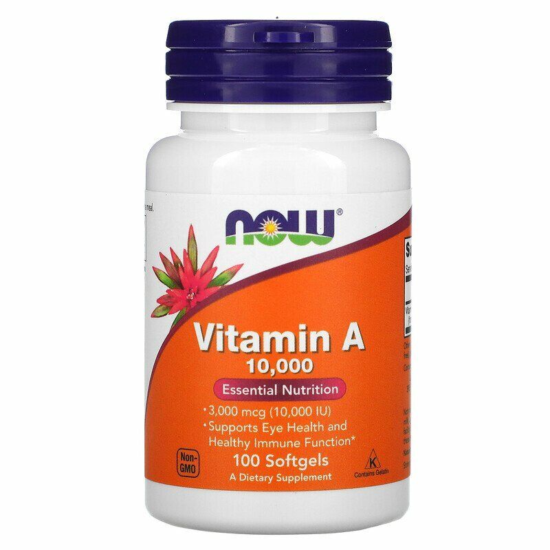 Now Foods Vitamin A 10,000 IU Softgels, 3-Pack