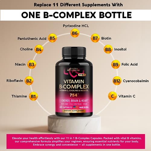 NutraHarmony 11-in-1 Vitamin B Complex Capsules