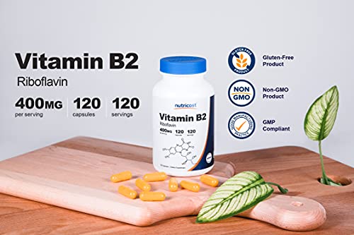 Nutricost Vitamin B2 (Riboflavin) 400mg, 120 Caps