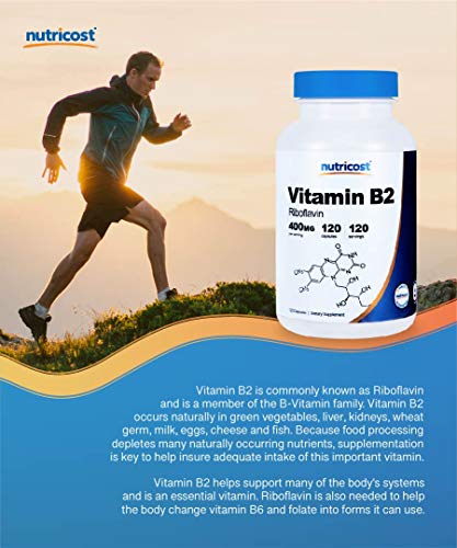Nutricost Vitamin B2 (Riboflavin) 400mg, 120 Caps