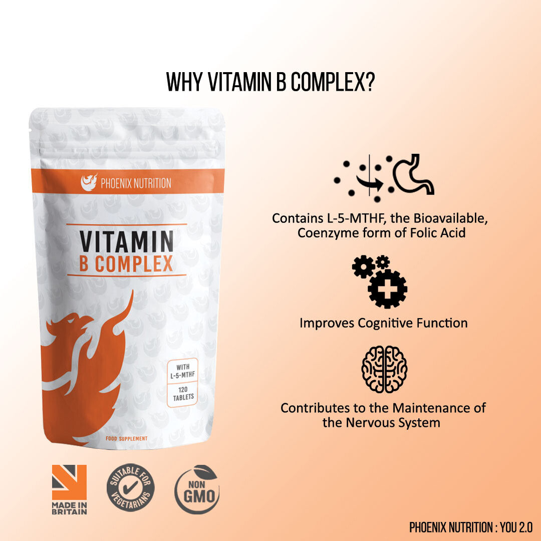 High Strength B Complex with Folate, 120 Tablets