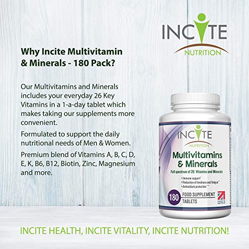 Vegan Multivitamin with 26 Essential Nutrients, 180 Tablets