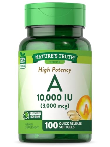 Vitamin A 10000 IU Softgels - Non-GMO, Gluten Free