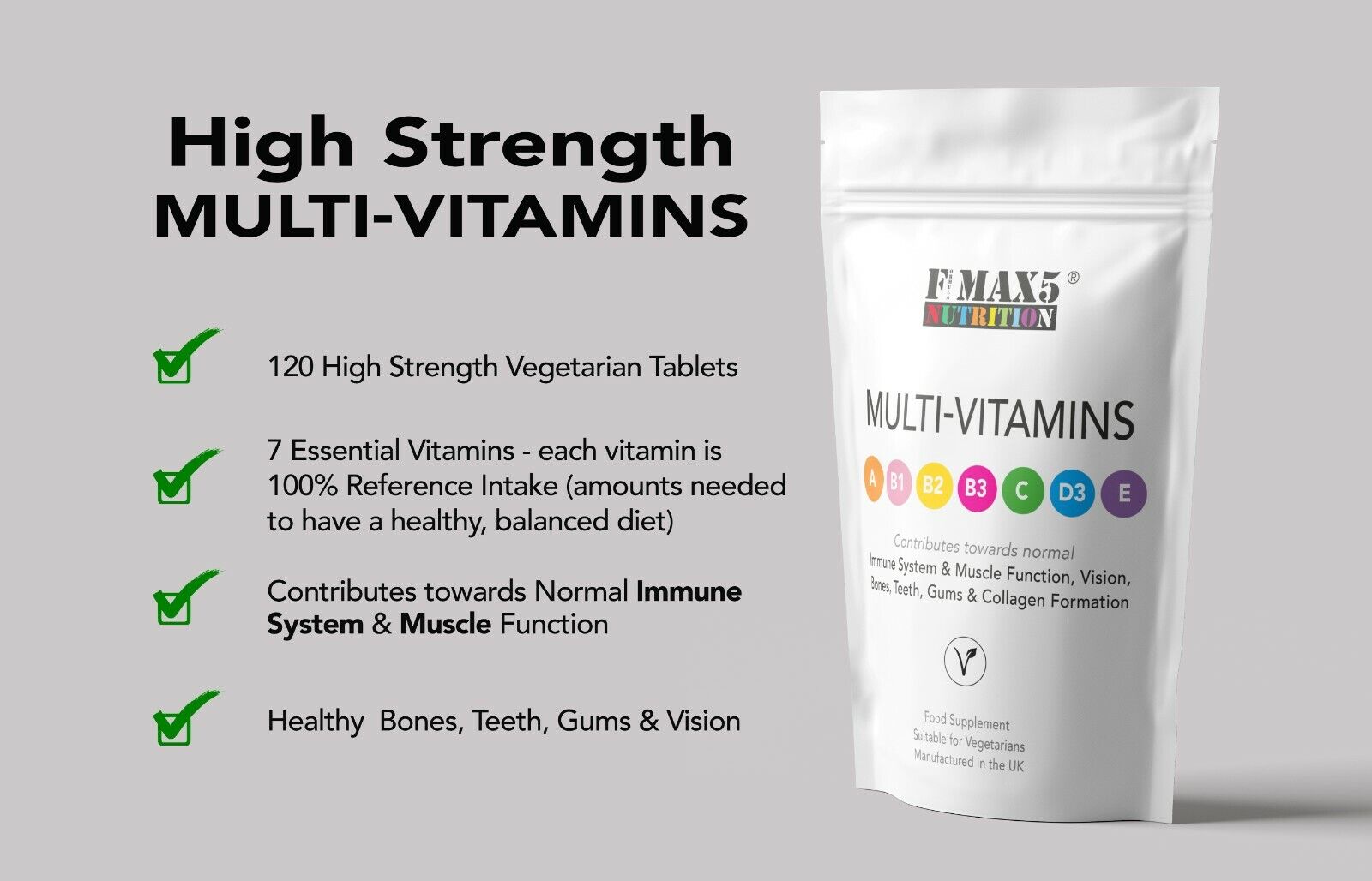 120 Multivitamin Tablets with Essential Vitamins A-E