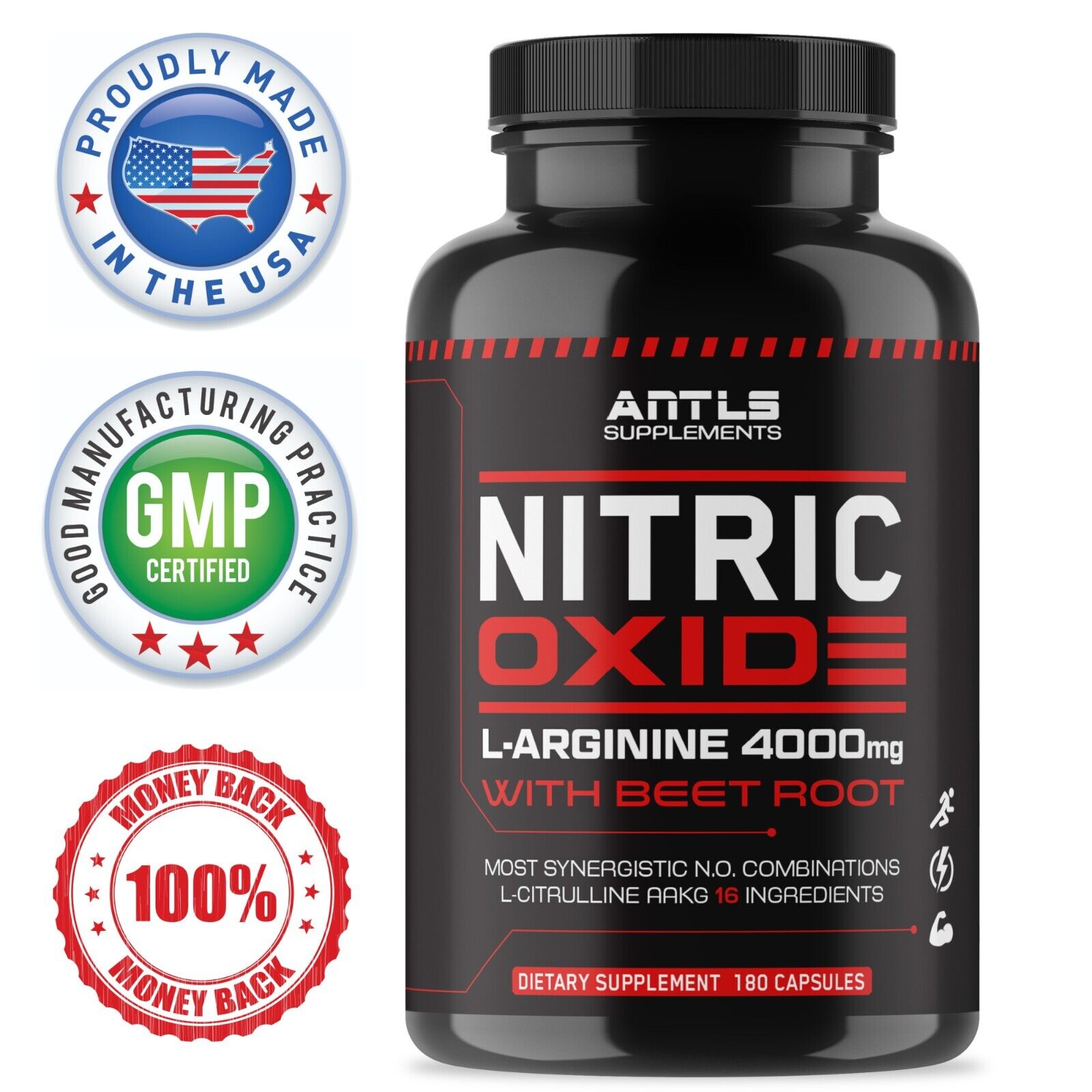 L-Arginine Nitric Oxide Pre Workout & Testosterone Booster