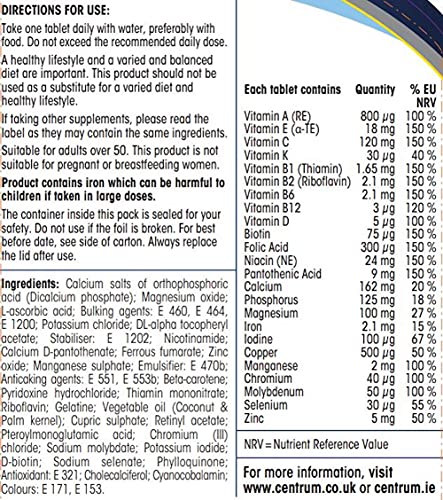 Centrum Advance 50+ Multivitamin & Mineral Tablets