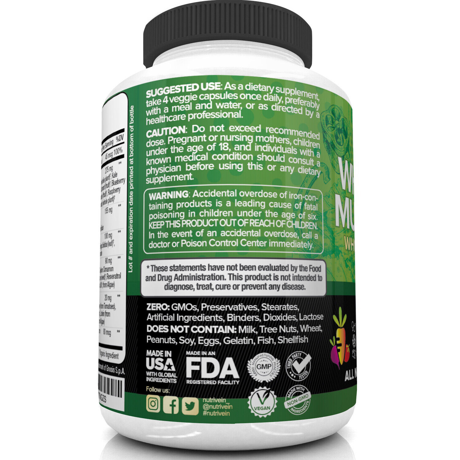 Nutrivein Whole Food Multivitamin for Daily Health