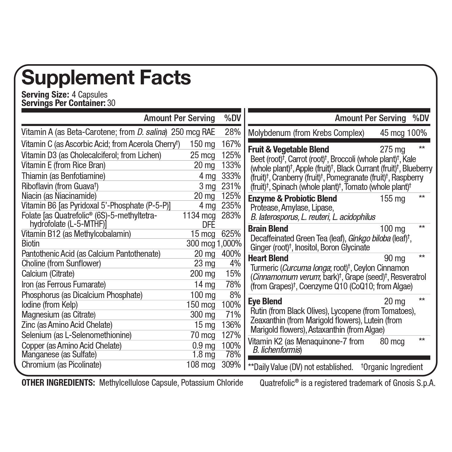Nutrivein Whole Food Multivitamin for Daily Health