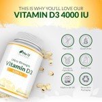 Vitamin D3 4000 IU - 365 Softgels - Easy Swallow