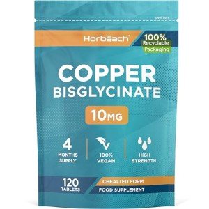 High Strength Copper Bisglycinate 10mg, 120 Tablets