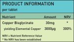 Copper Bisglycinate 3mg Vegan Heart Health Tablets