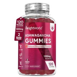 Ashwagandha Gummies 1200mg, Raspberry Flavor, 120 Count
