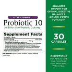 Nature's Bounty Ultra Strength Probiotic 10, 30 Capsules