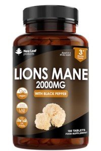 Lion's Mane Mushroom 2000mg Vegan Tablets - 180 Count