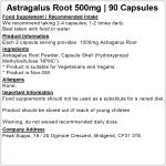 Astragalus Root 500mg Vegan Capsules (90 Count)