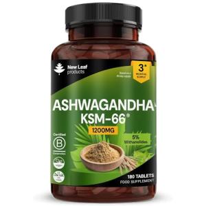 High Strength Ashwagandha KSM 66 - 180 Vegan Tablets