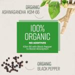 Organic Ashwagandha KSM-66 Capsules - 3 Month Supply