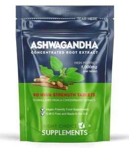 High Strength Ashwagandha 1000mg Vegan Tablets