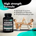 High Strength Ashwagandha 125 mg – 180 Vegan Tablets