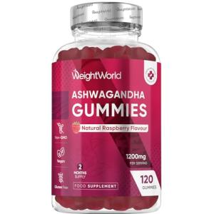 Ashwagandha Gummies 1200mg, Raspberry Flavor, 120 Count