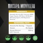 Organic Bacopa Monnieri 600mg Capsules for Memory Support
