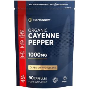Organic Cayenne Pepper 1000mg - 90 Vegan Capsules