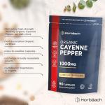 Organic Cayenne Pepper 1000mg - 90 Vegan Capsules