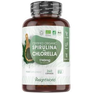 Organic Spirulina & Chlorella Capsules - 240 Count